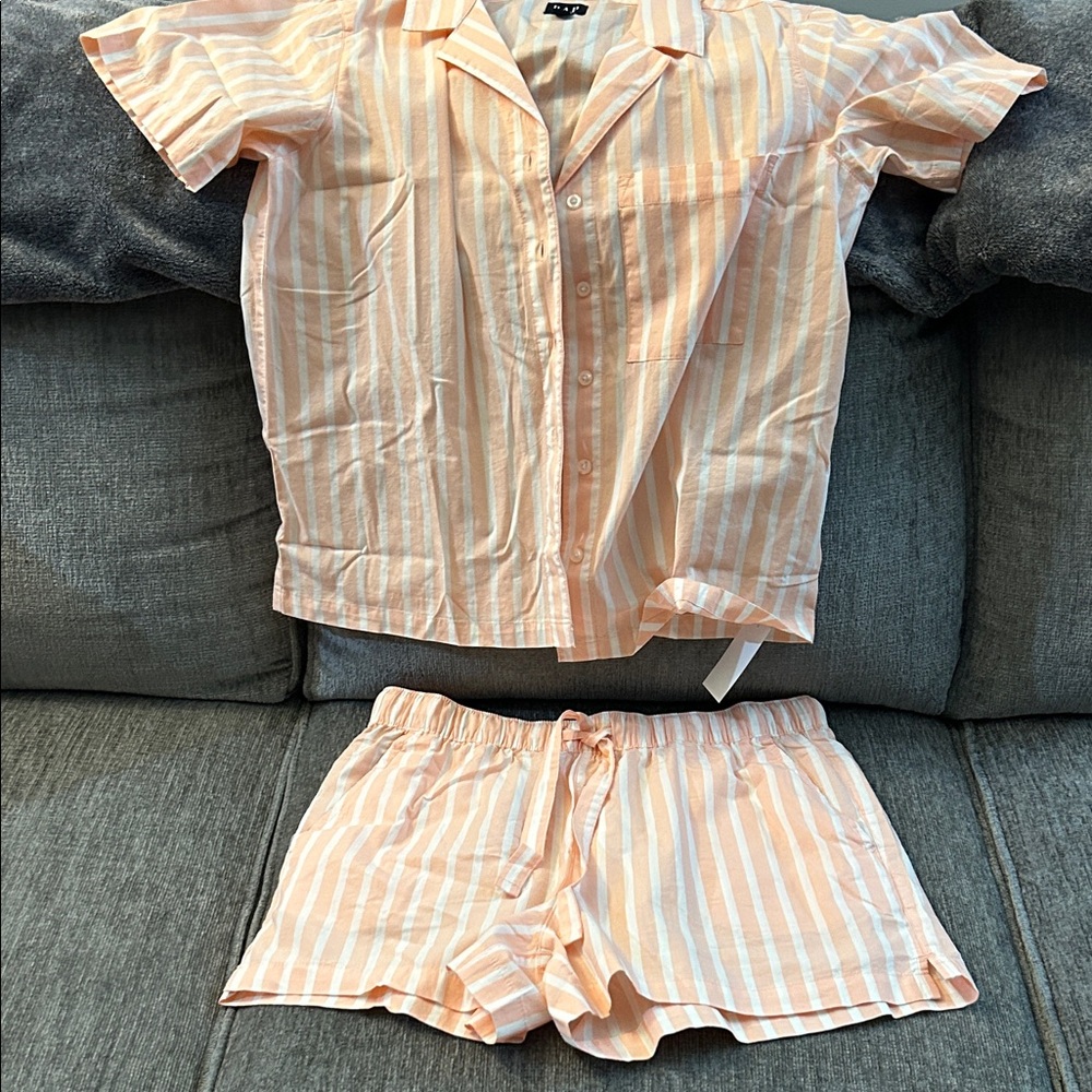 GAP Peach Striped Pajama Set